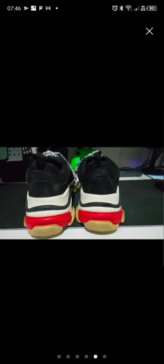 Balenciaga Triple S Zapatillas Negras Rojas T42"