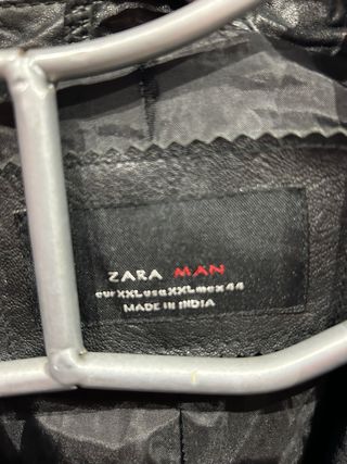 Chaqueta de cuero Zara hombre negra