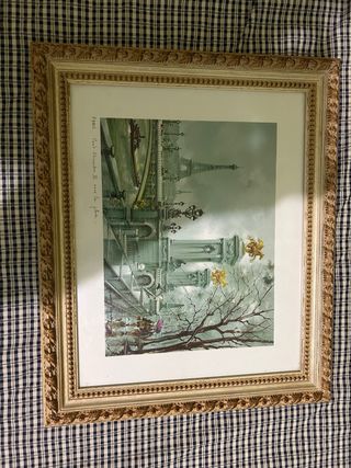 Cuadro decorativo paisaje con fuente