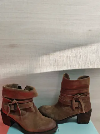 Botines piel vuelta marrones, 37