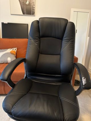 Silla de oficina piel sintética negra