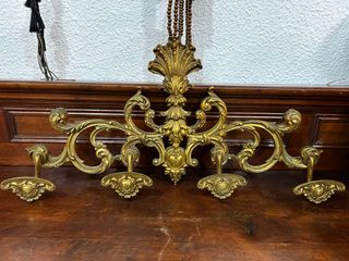 Perchero antiguo bronce dorado estilo barroco