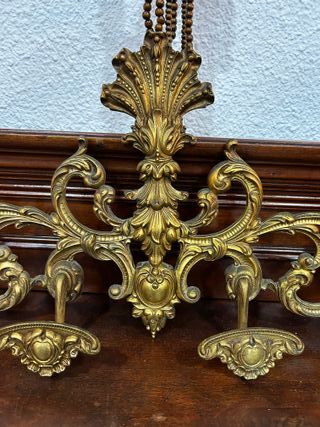 Perchero antiguo bronce dorado estilo barroco