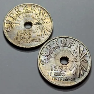 # BAS3 2B España 2 x 25 céntimos 1937 sin circular