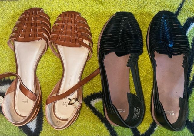 2 pares de sandalias marrones Lefties y negras Pul