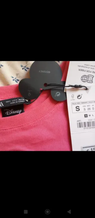 Camiseta Zara Mickey Mouse Rosa