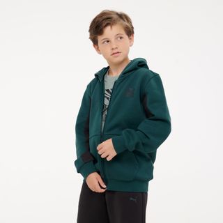 Chándal Puma Niños Verde Negro Poliéster