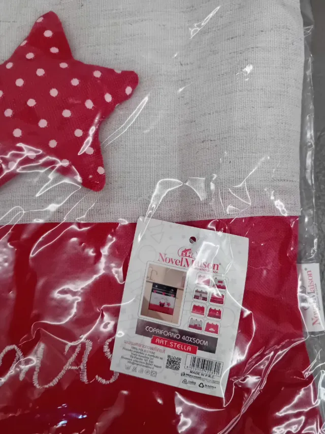 Copriforno Natale Ricamato Babbo Natale Stelle