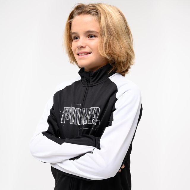 Chándal Puma Niños Negro Blanco Poliéster