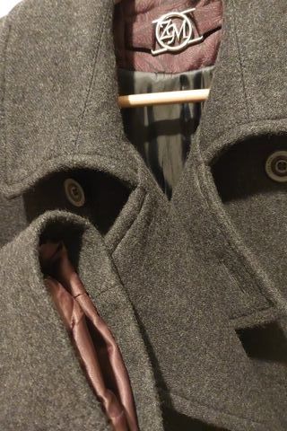 Abrigo Zara marinero gris lana