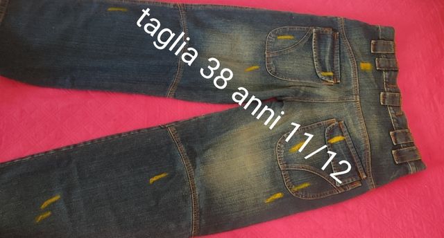 Pantaloni jeans cargo bimbo