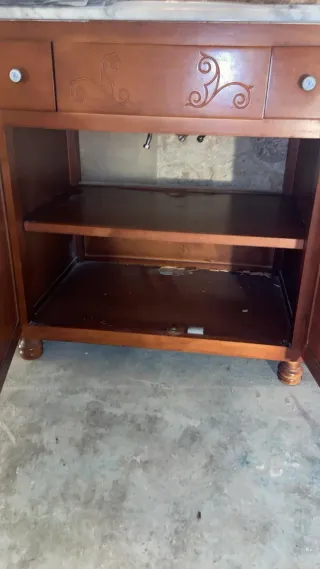Mueble de baño madera y mármol