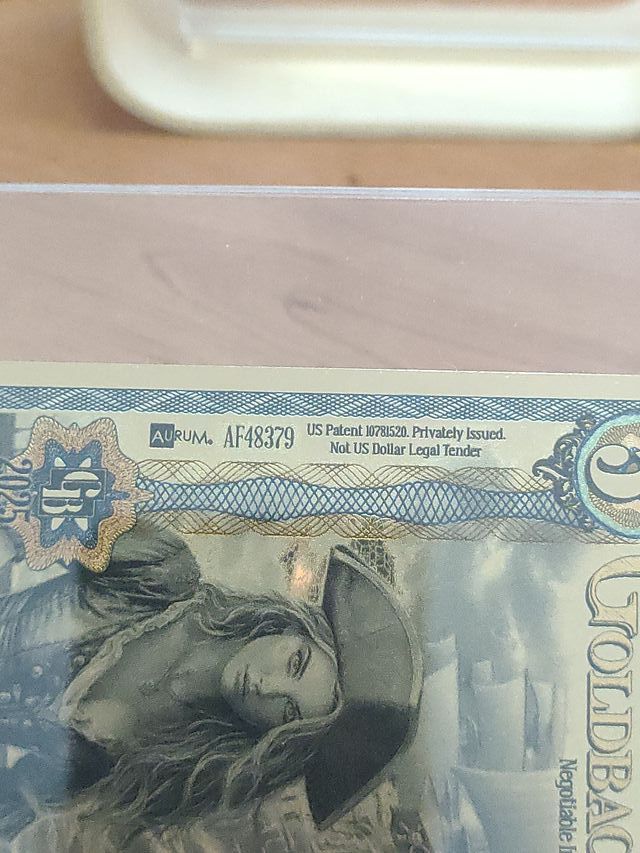 Billete Goldback Florida 1/200 oz Oro 24k