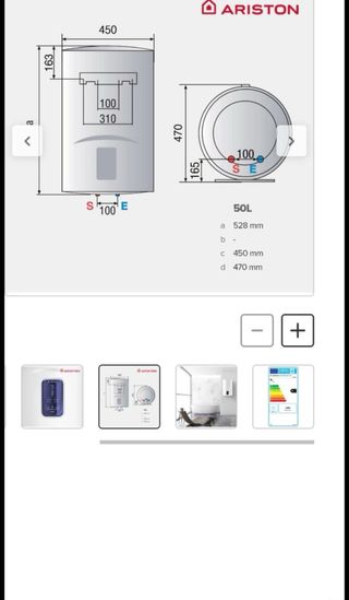 Termo Ariston Lydos Eco Blue 50L + Soporte