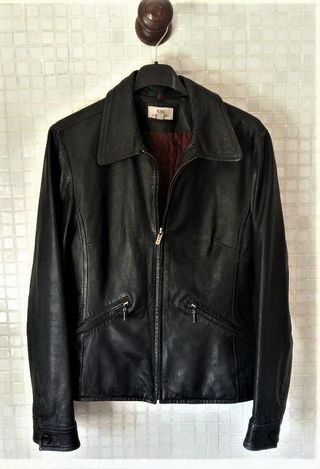 Cazadora Piel Negra MNG Talla M