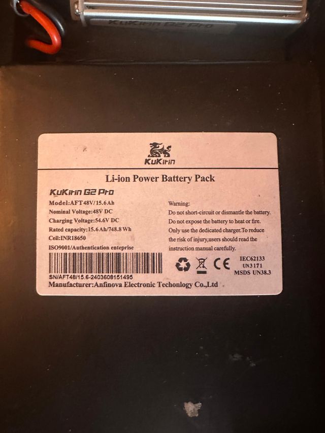 Batería Kukirin G2 Pro 48V 15.6Ah