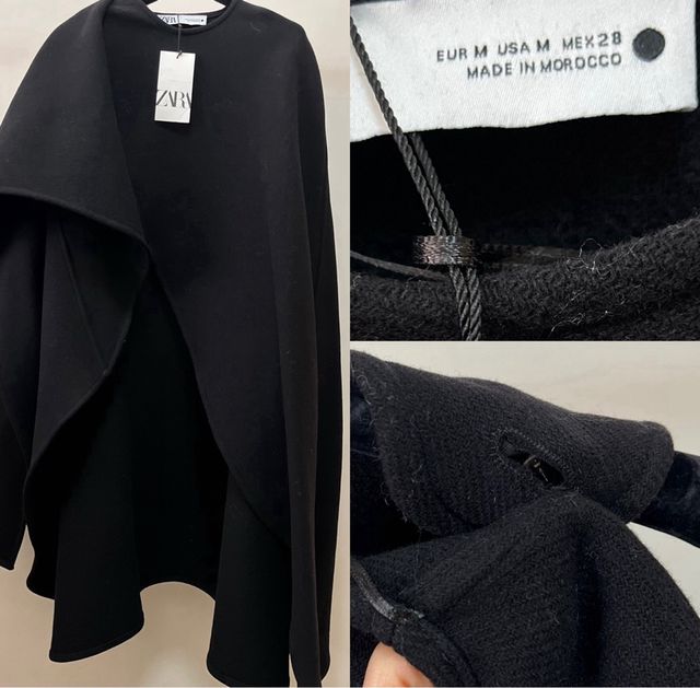 Capa Lana Zara Asimétrica Talla Única