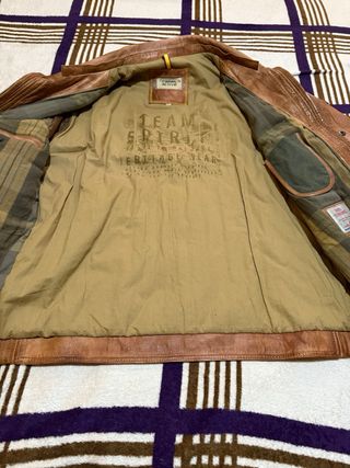 Cazadora Piel Camel Active color cognac