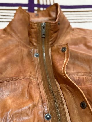 Cazadora Piel Camel Active color cognac