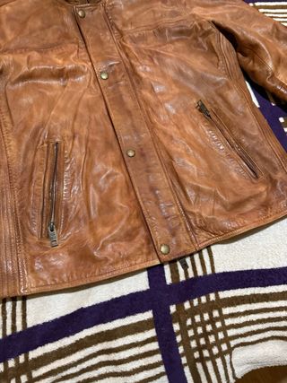 Cazadora Piel Camel Active color cognac