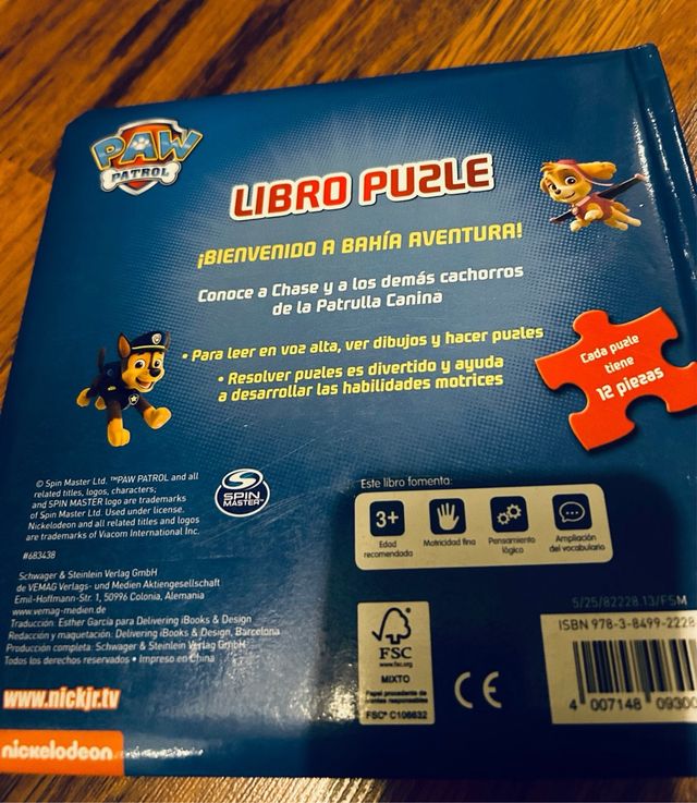Libro Puzzle Patrulla Canina 4 Puzzles