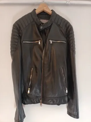 Cazadora Piel Negra XL