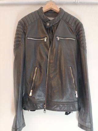Cazadora Piel Negra XL