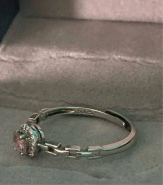 Anillo Plata Espinela Rosa