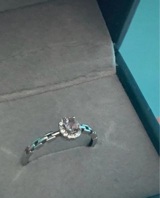 Anillo Plata Espinela Rosa