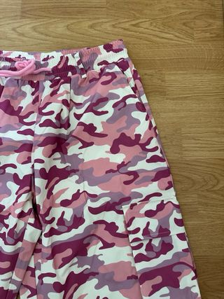 Pantalones anchos camuflaje rosa Talla S