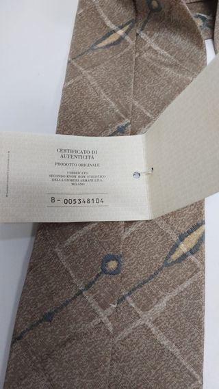 Corbata Giorgio Armani Seda Beige/Marrón