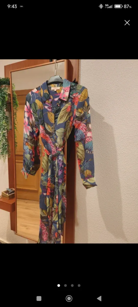 Vestido estampado floral manga larga