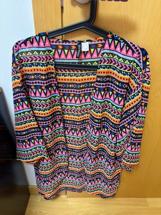 Kimono estampado multicolor talla única