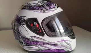 Casco Moto MT Helmets Blanco Mariposas