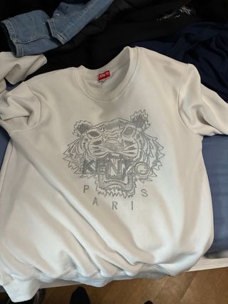 Sudadera Kenzo Blanca con Logo Tigre