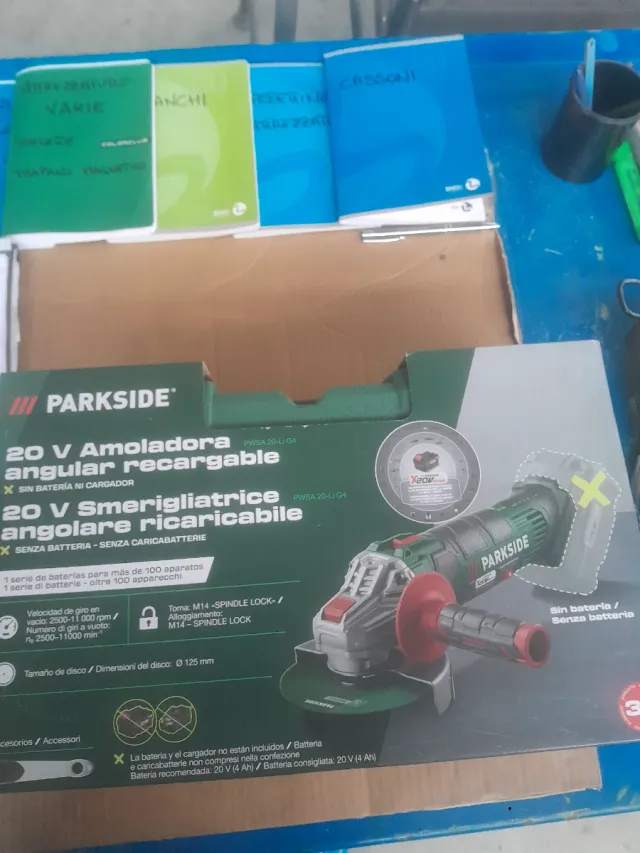 Smerigliatrice Parkside 20V angolare ricaricabile
