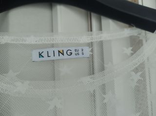 Camiseta Kling blanca transparente estrellas