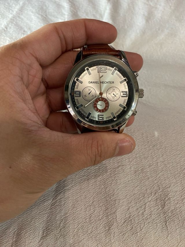 Reloj Daniel Hechter Cuero Marrón y Plata