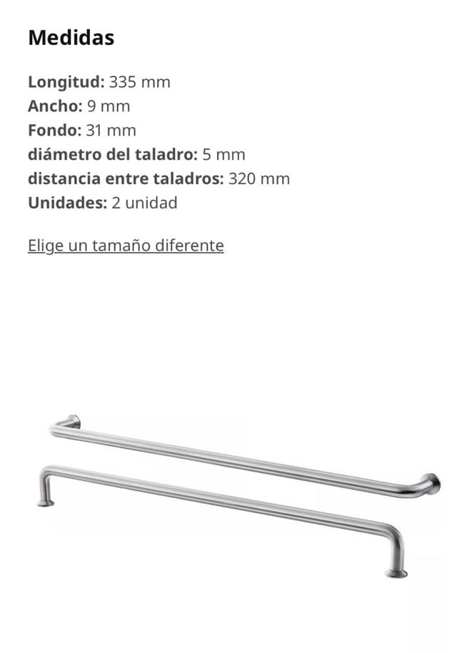 Tiradores IKEA BAGGANÄS acero inoxidable