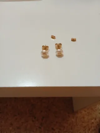Pendientes Tous Perla Oso Dorado