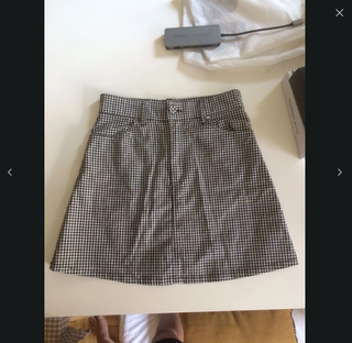 Falda mini cuadros blanco y negro