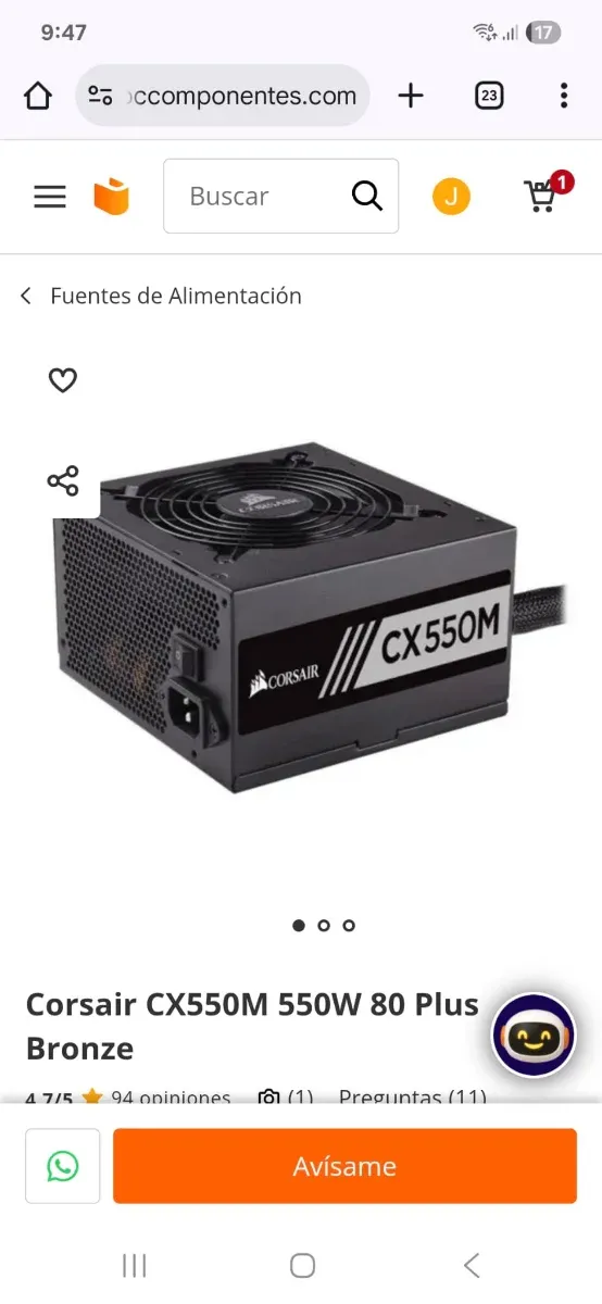 Ordenado sobremesa i5-8600 con 12 gb ram y 1060 6g