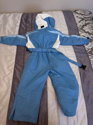 Buzo de esquí infantil azul y blanco talla 3-4