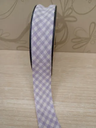 Sbieco cotone a quadretti lilla