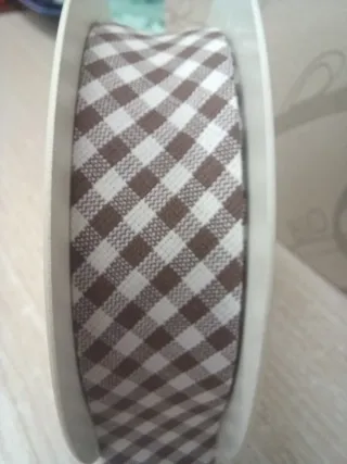 Sbieco cotone quadretti marrone