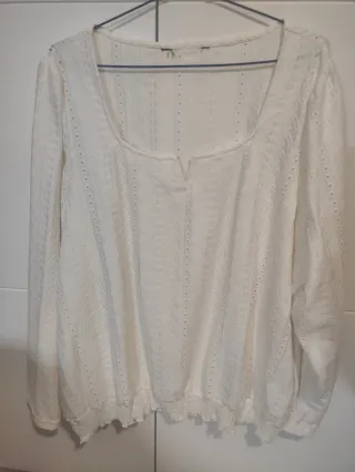 Blusa mujer calada manga larga