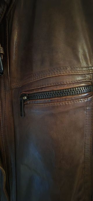 Cazadora de cuero marrón Salsa Jeans Talla M