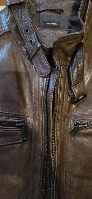 Cazadora de cuero marrón Salsa Jeans Talla M