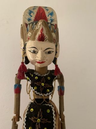 Antigua Marioneta Tailandesa de Madera