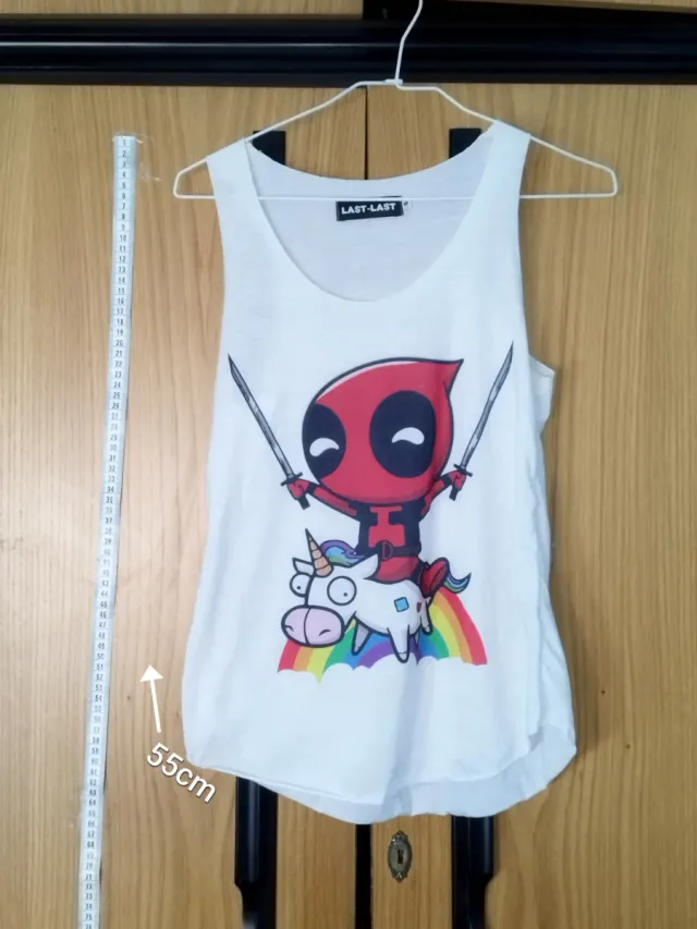 Camiseta S Deadpool Unicornio Arcoíris